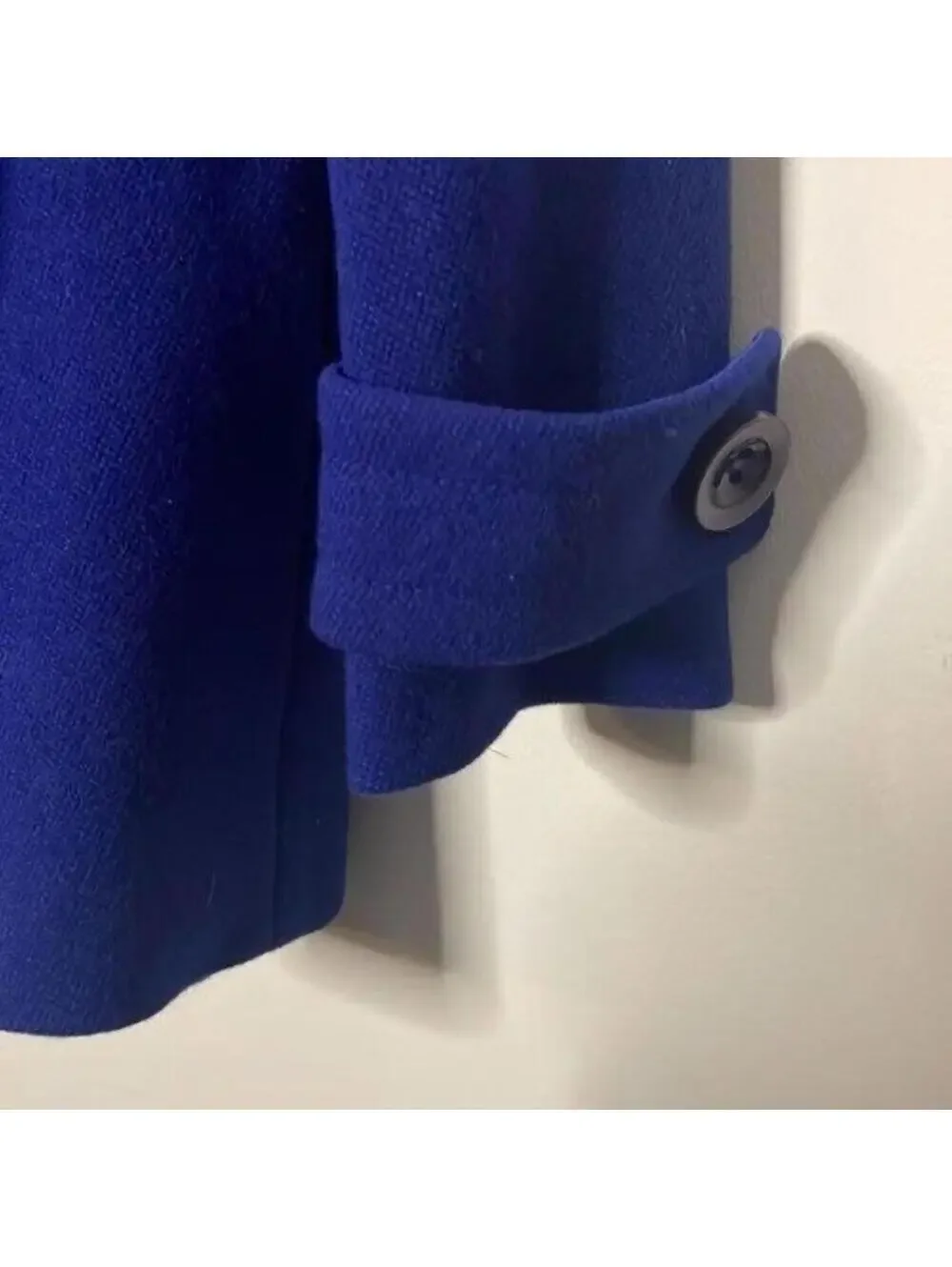 J Crew Button Up Wool Blend Royal Blue Blazer Coat Jacket